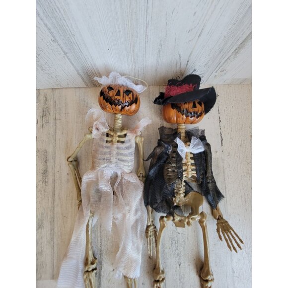 Skeleton pumpkin hanging Jack O'Lantern Halloween home decor set - Picture 2 of 8